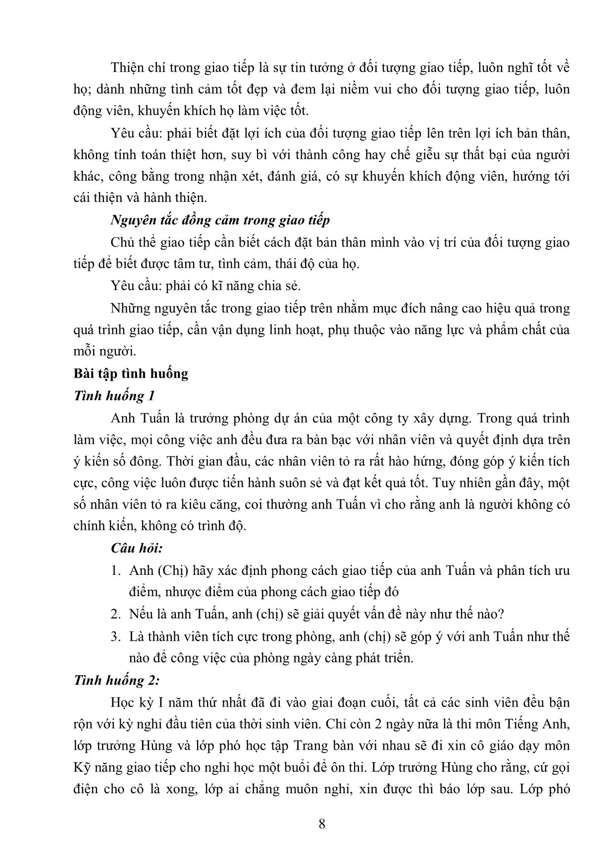 Giáo trình môn học Kỹ năng giao tiếp (Bản đẹp) trang 10