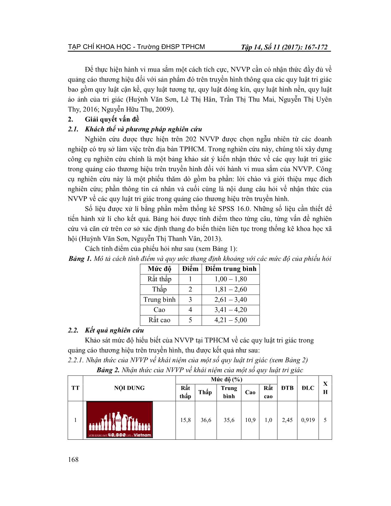 Nhận thức của nhân viên văn phòng về một số quy luật tri giác trong quảng cáo thương hiệu trên truyền hình trang 2