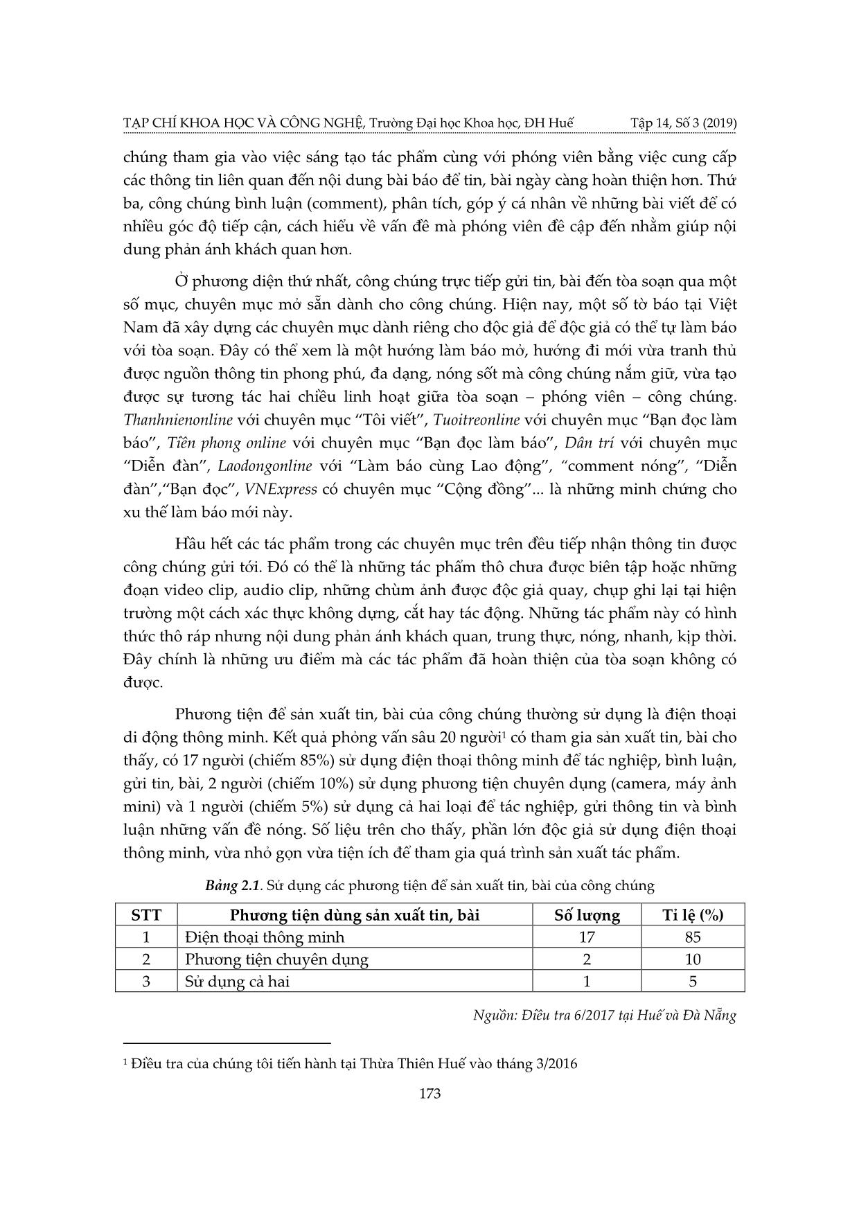 Phương thức tham gia sản xuất tác phẩm của công chúng cho báo chí trên điện thoại di động tại Việt Nam hiện nay trang 5