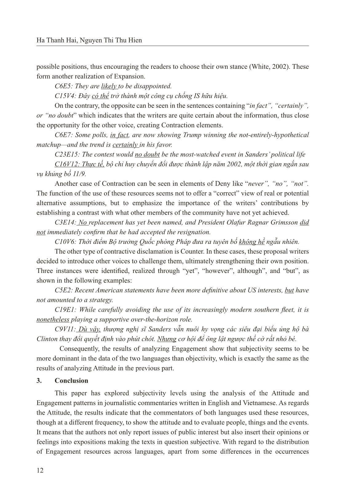 Subjectivity in English and Vietnamese commentaries - An appraisal contrastive analysis trang 8