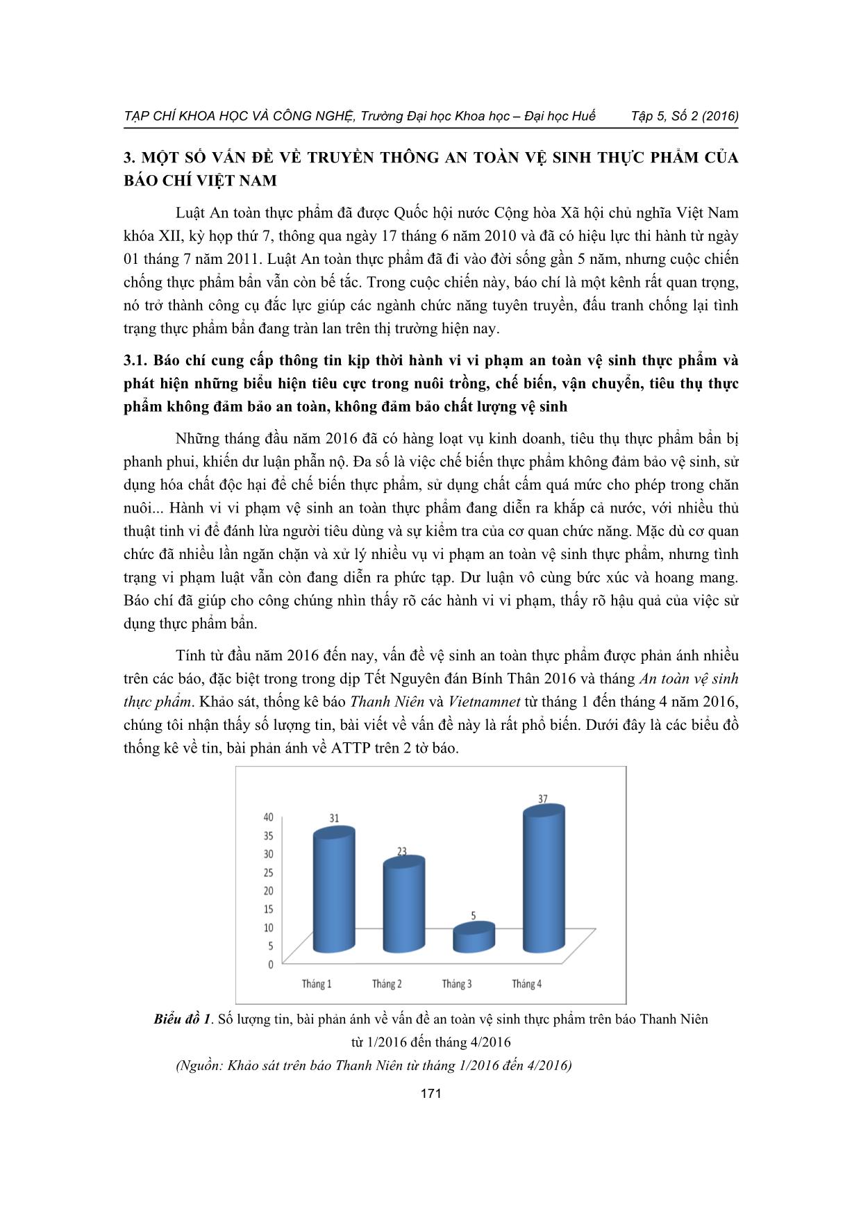 Trách nhiệm của báo chí đối với việc truyền thông về an toàn vệ sinh thực phẩm: Thực tiễn và khuyến nghị trang 3