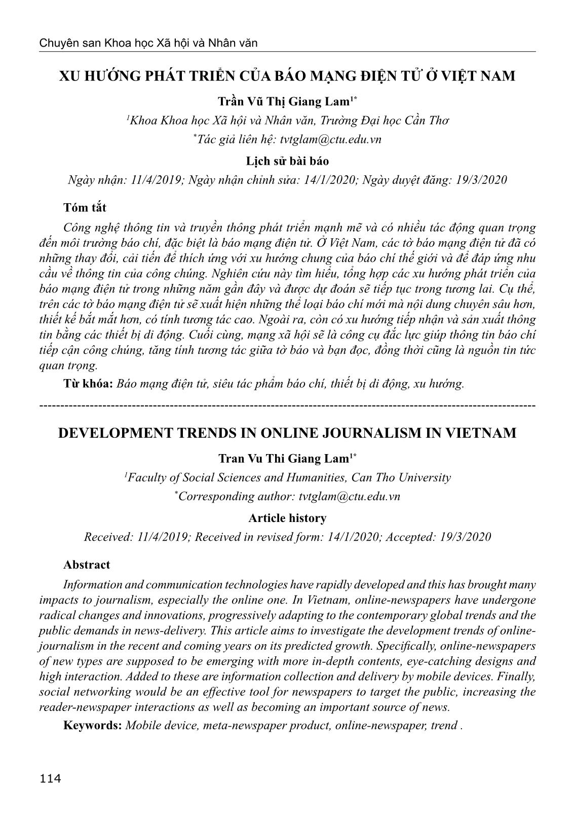 Xu hướng phát triển của báo mạng điện tử ở Việt Nam trang 1