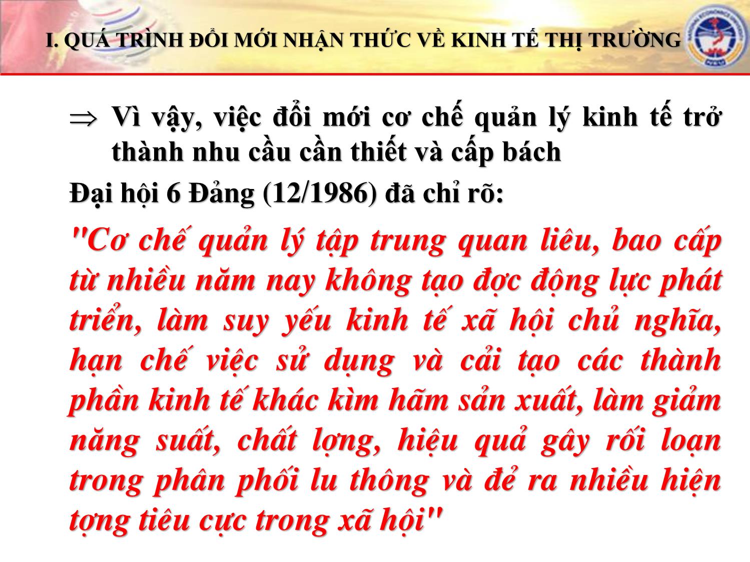 Bài giảng Đường lối cách mạng của Đảng Cộng sản Việt Nam - Chương 5: Đường lối xây dựng nền kinh tế thị trường định hướng xã hội chủ nghĩa trang 10