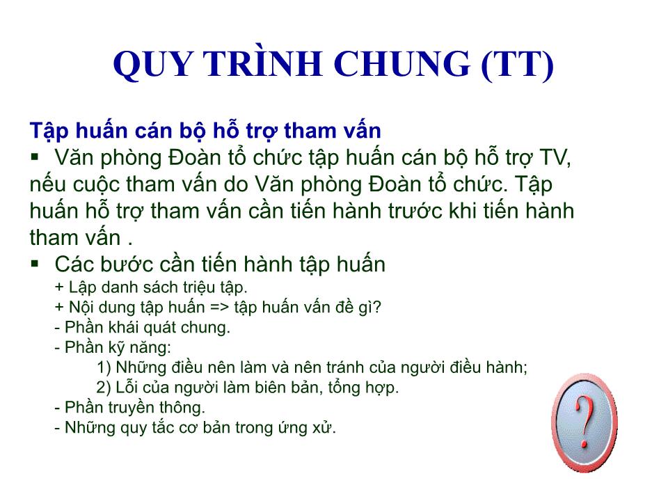 Bài giảng Hoạt động của cán bộ văn phòng trong quy trình tham vấn trang 10