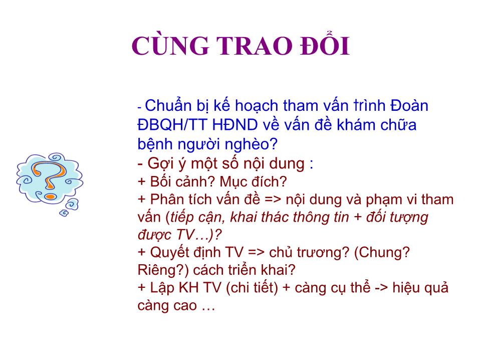 Bài giảng Hoạt động của cán bộ văn phòng trong quy trình tham vấn trang 8