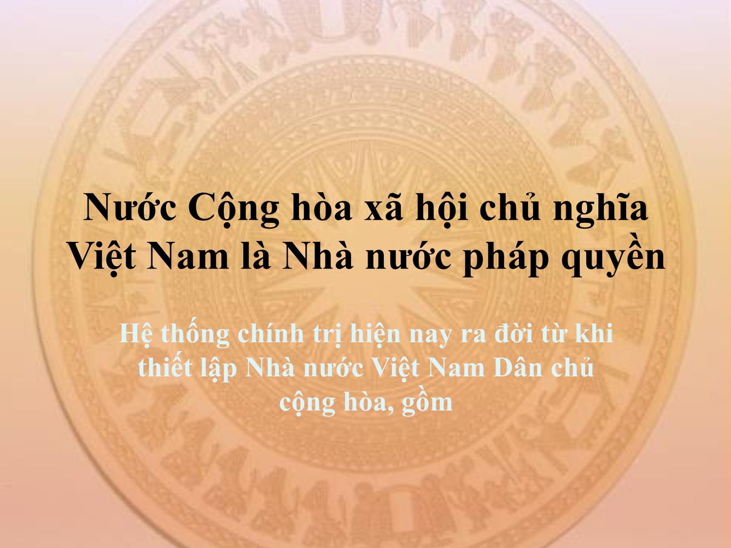 Bài giảng Đường lối cách mạng của Đảng Cộng sản Việt Nam - Chương 6: Đường lối xây dựng hệ thống chính trị trang 5