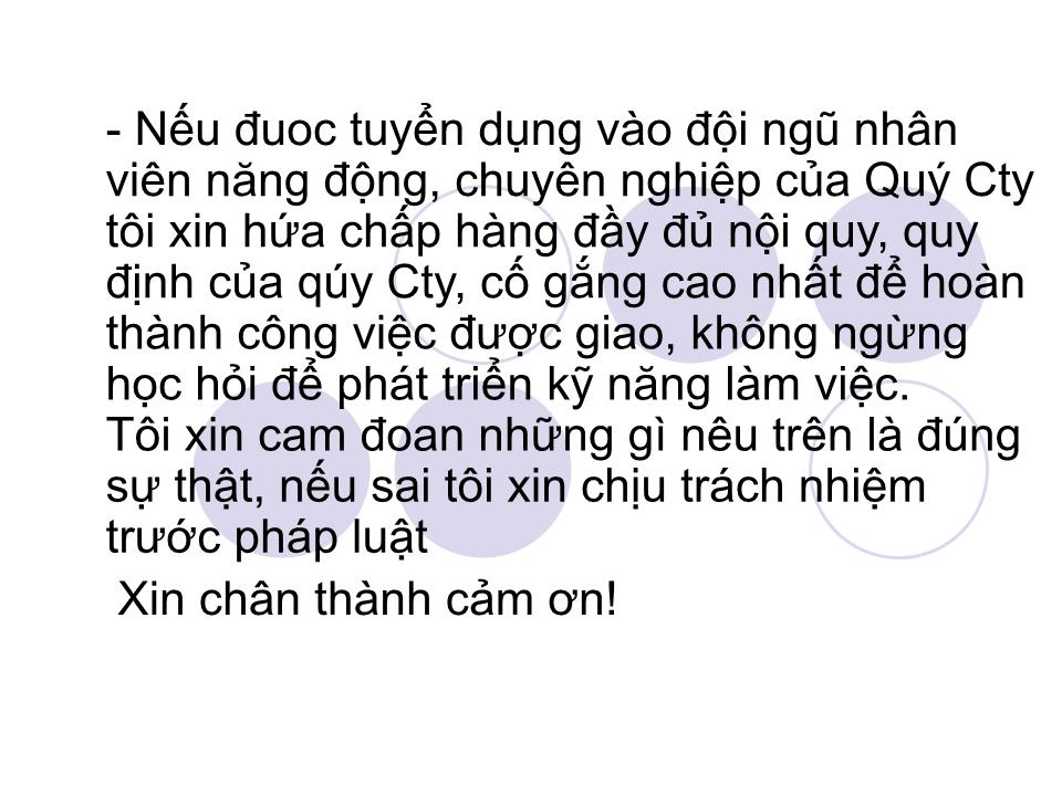 Bài giảng Kỹ năng làm hồ sơ xin việc trang 10