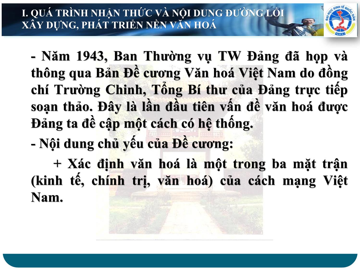 Bài giảng Đường lối cách mạng của Đảng Cộng sản Việt Nam - Chương 7: Đường lối xây dựng, phát triển nền văn hoá và giải quyết các vấn đề xã hội trang 7