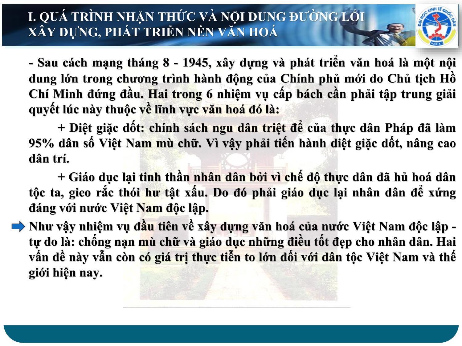 Bài giảng Đường lối cách mạng của Đảng Cộng sản Việt Nam - Chương 7: Đường lối xây dựng, phát triển nền văn hoá và giải quyết các vấn đề xã hội trang 9