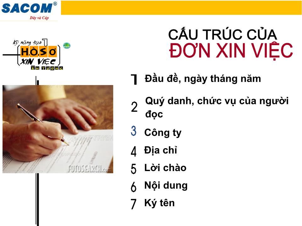 Bài giảng Kỹ năng tạo hồ sơ xin việc ấn tượng trang 8