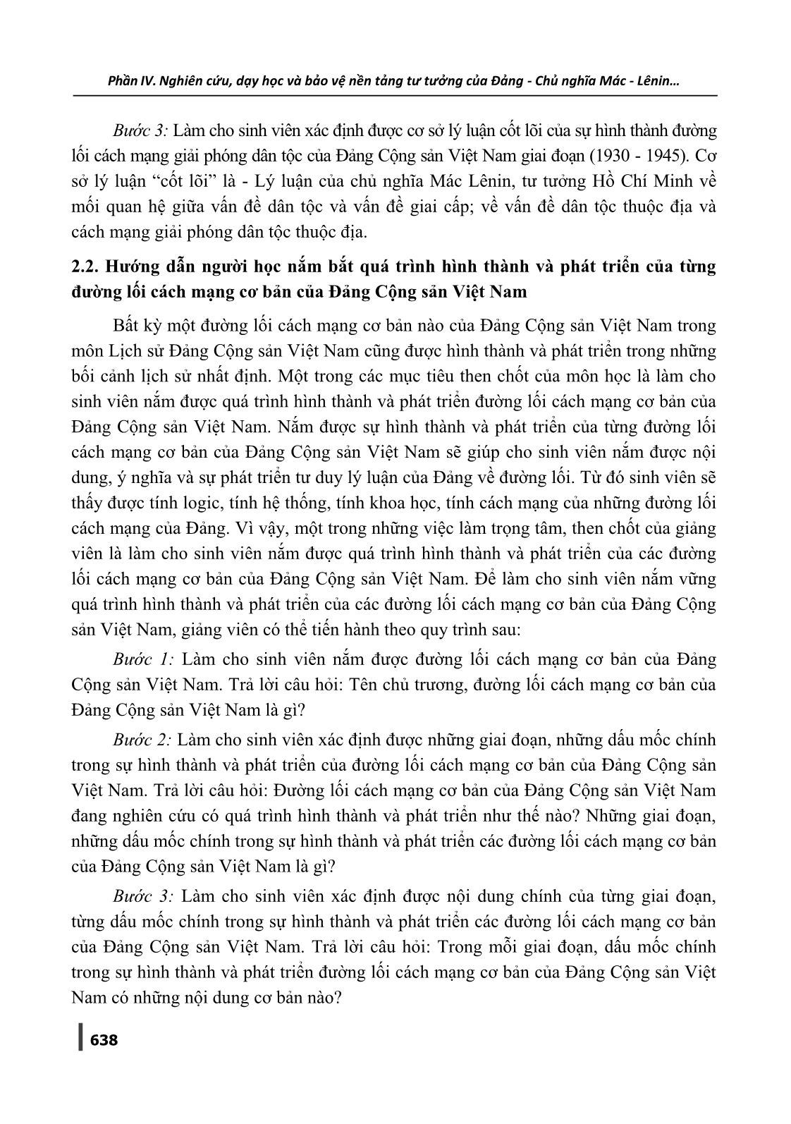 Biện pháp nâng cao chất lượng dạy học môn Lịch sử Đảng Cộng sản Việt Nam ở các trường đại học trang 3