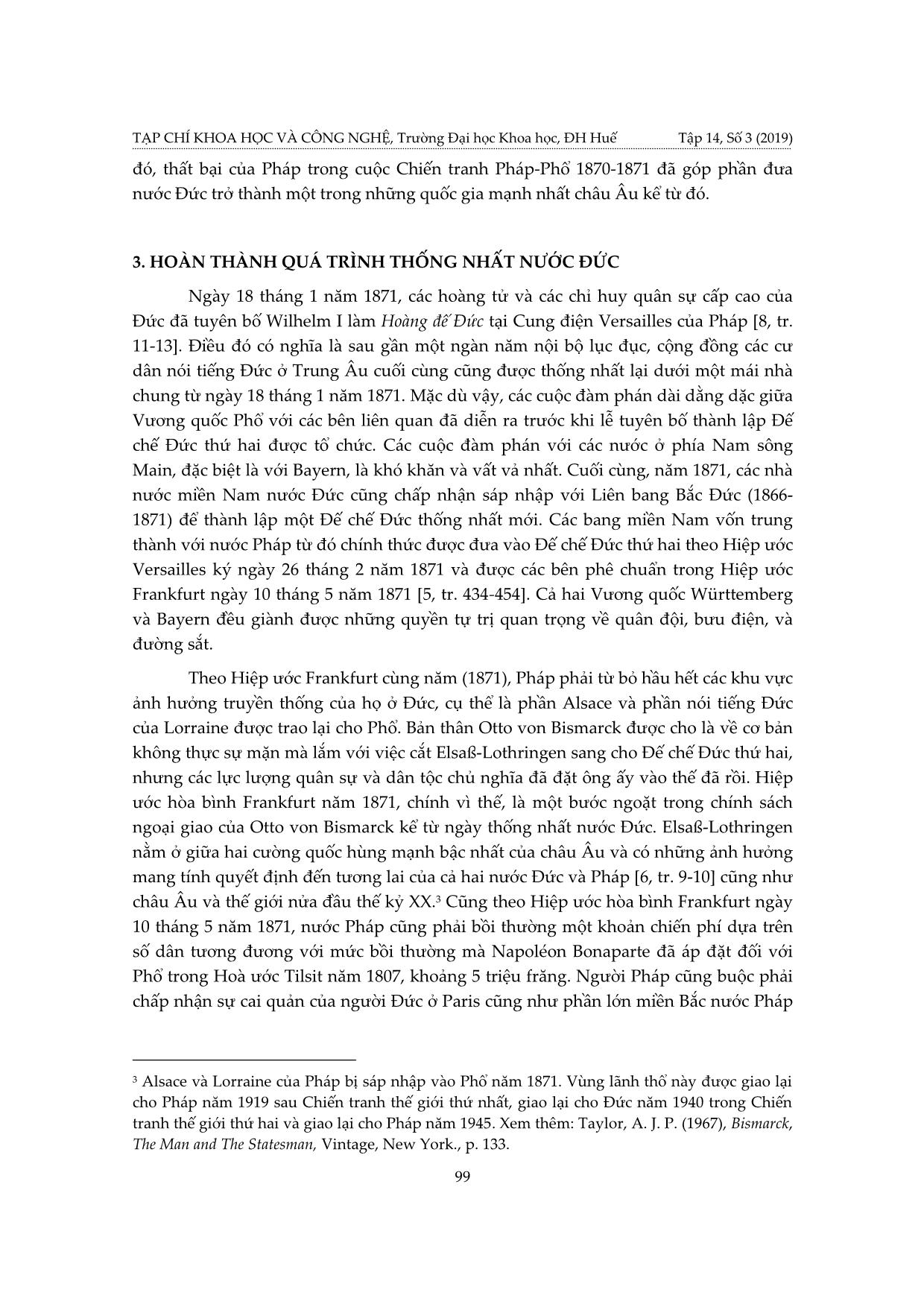 Chiến tranh Pháp - Phổ và quá trình hoàn thành thống nhất nước Đức (1870-1871) trang 7