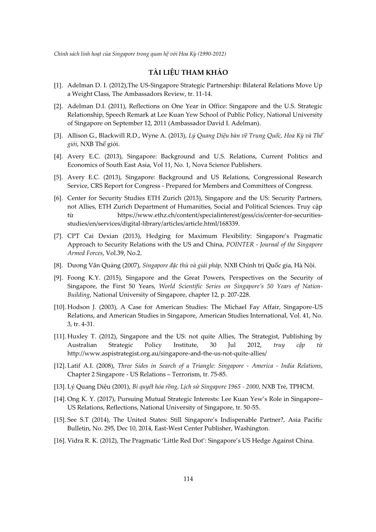 Chính sách linh hoạt của Singapore trong quan hệ với Hoa Kỳ (1990-2012) trang 10