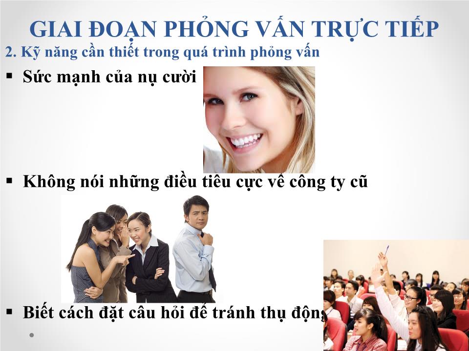 Báo cáo Kỹ năng trả lời phỏng vấn khi xin việc trang 10