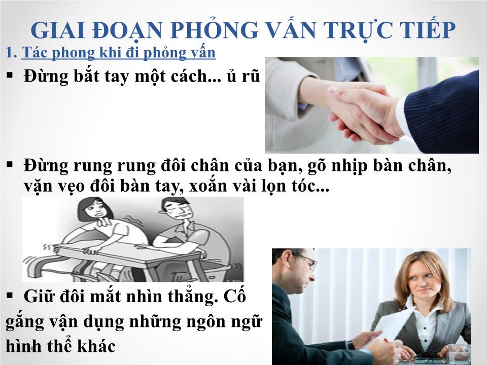 Báo cáo Kỹ năng trả lời phỏng vấn khi xin việc trang 8