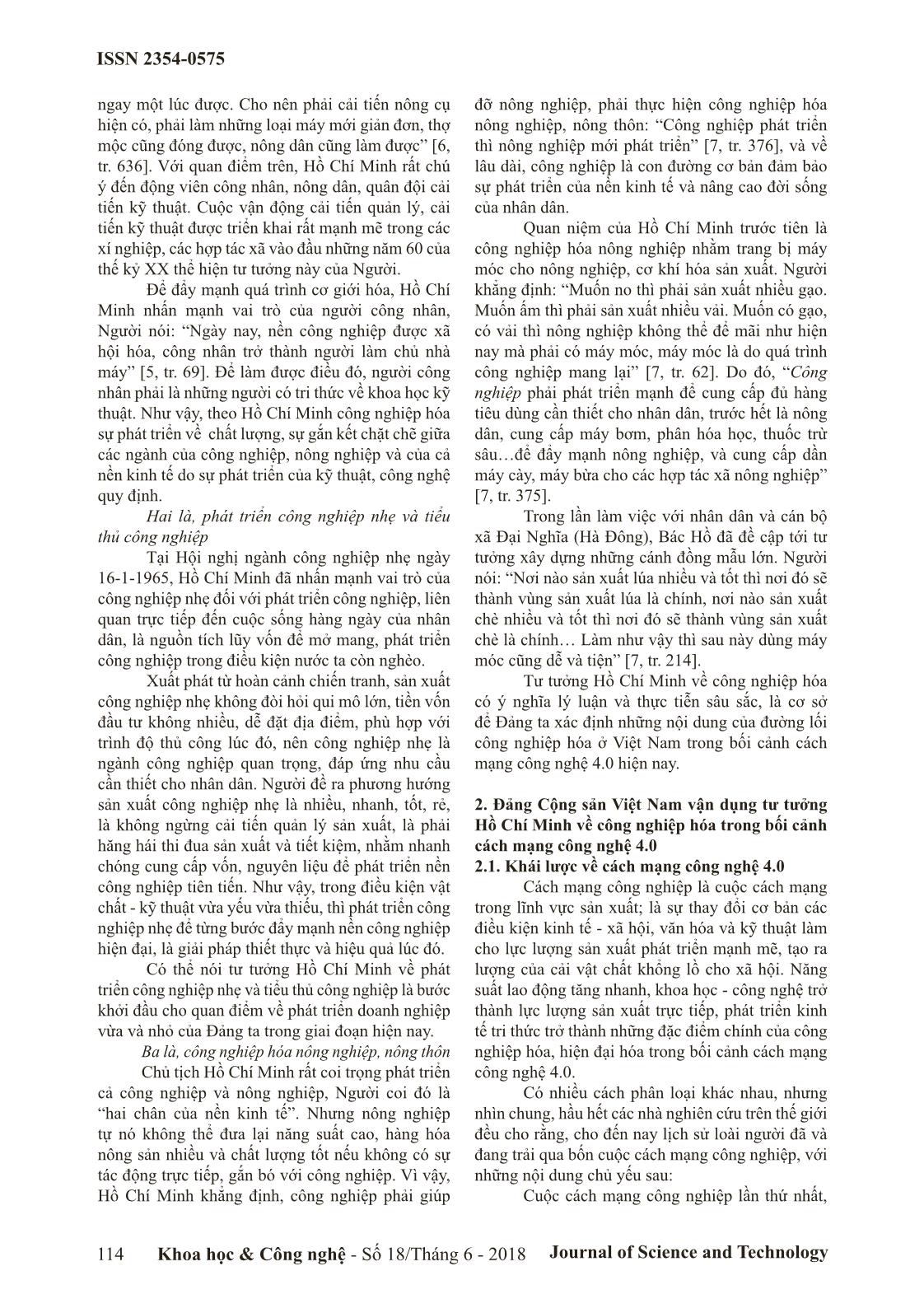 Đảng Cộng sản Việt Nam vận dụng tư tưởng Hồ Chí Minh về công nghiệp hóa trong bối cảnh cách mạng công nghệ 4.0 trang 2