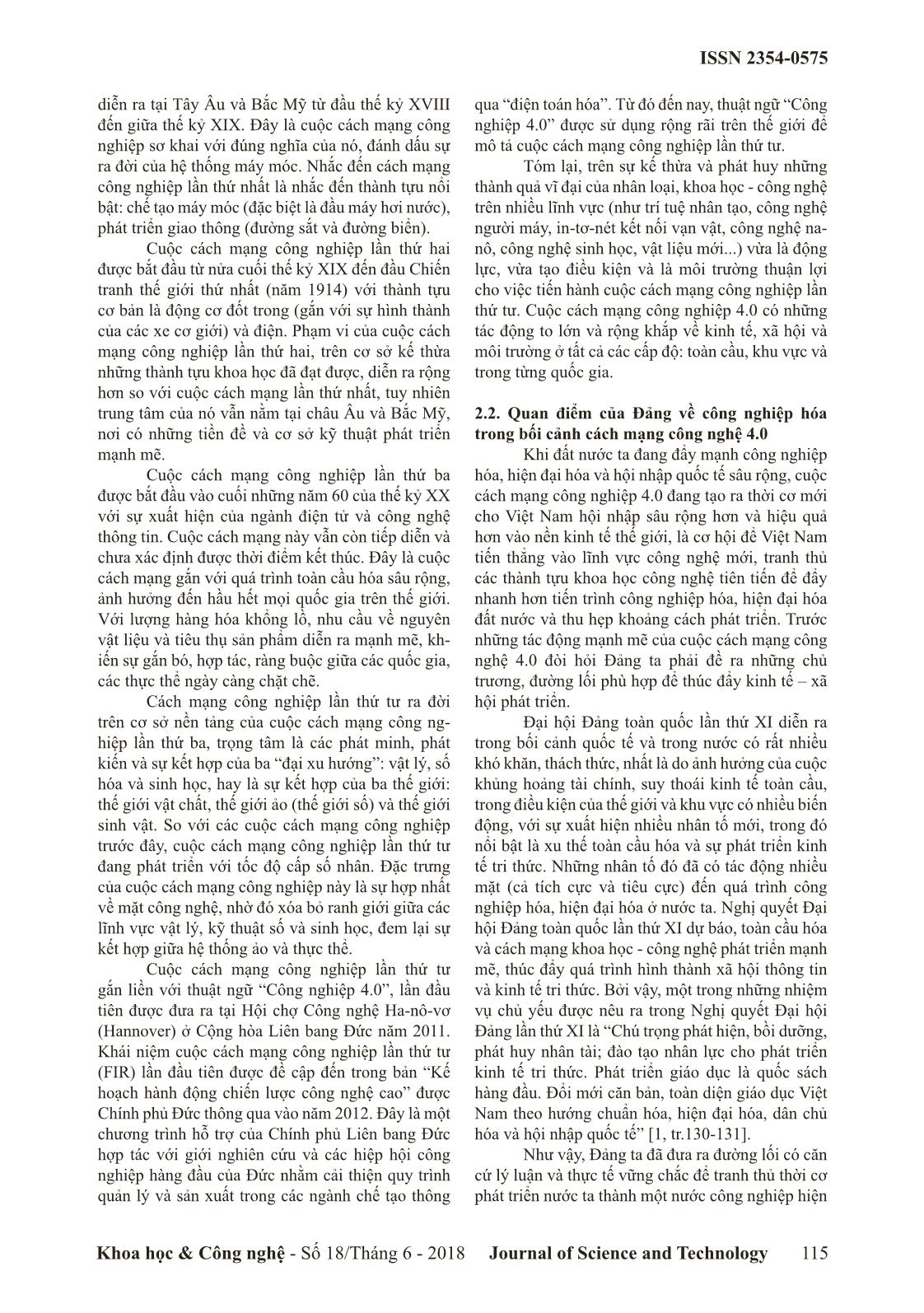 Đảng Cộng sản Việt Nam vận dụng tư tưởng Hồ Chí Minh về công nghiệp hóa trong bối cảnh cách mạng công nghệ 4.0 trang 3