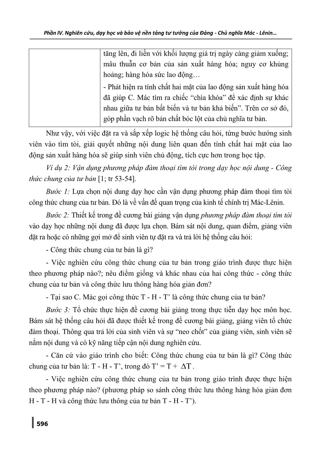 Dạy học môn Kinh tế chính trị Mác-Lênin bằng phương pháp đàm thoại tìm tòi ở các trường đại học trang 6