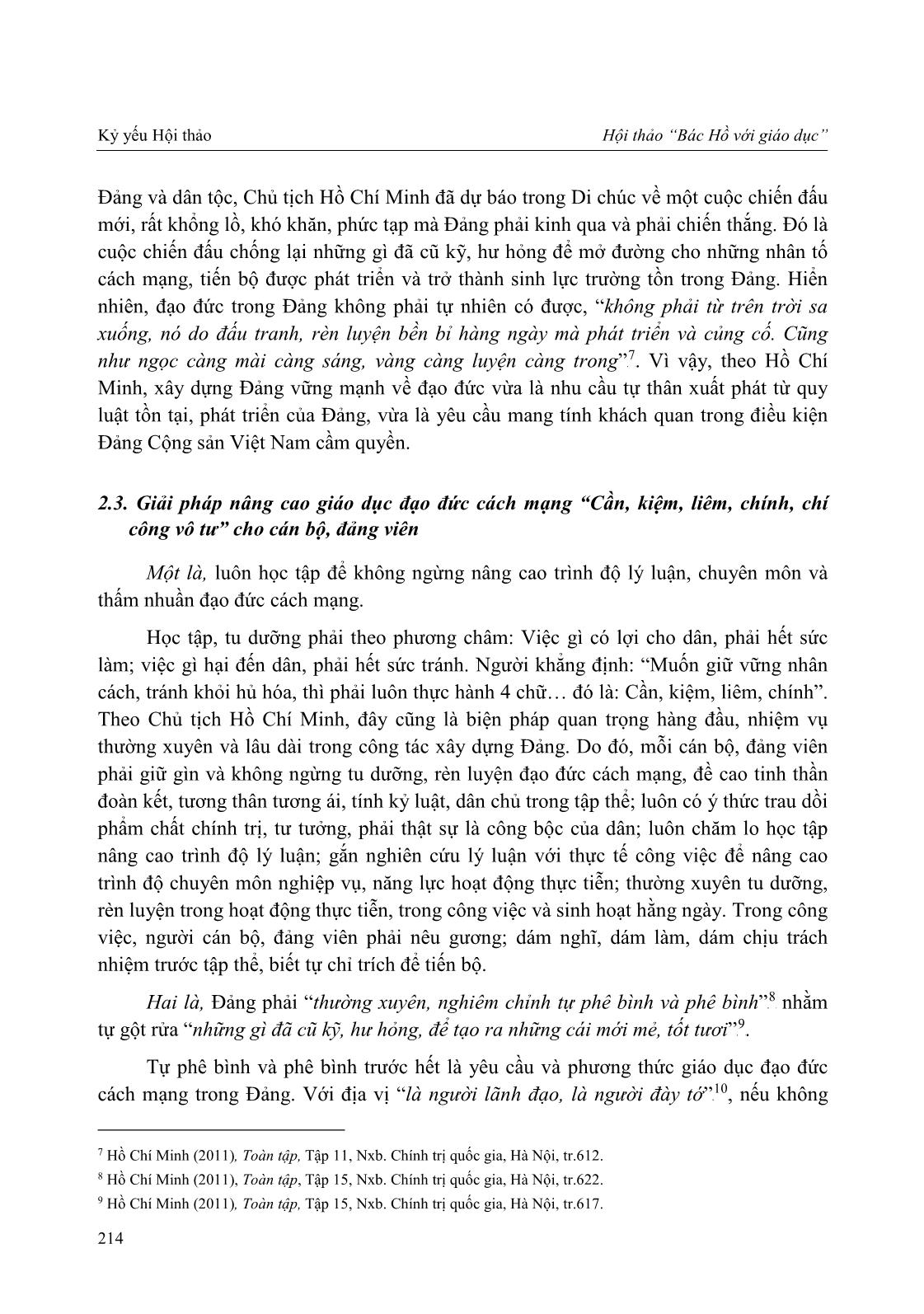 Di chúc của Chủ tịch Hồ Chí Minh với vấn đề giáo dục đạo đức cách mạng “Cần, kiệm, liêm, chính, chí công vô tư” cho cán bộ, đảng viên trang 4