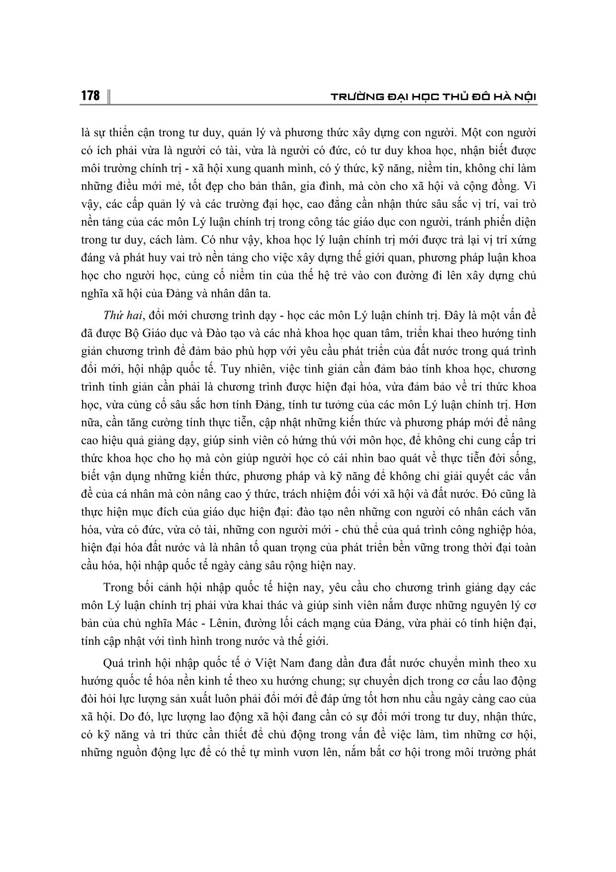 Đổi mới giảng dạy các môn lý luận chính trị ở các trường đại học, cao đẳng trong bối cảnh hội nhập quốc tế trang 4