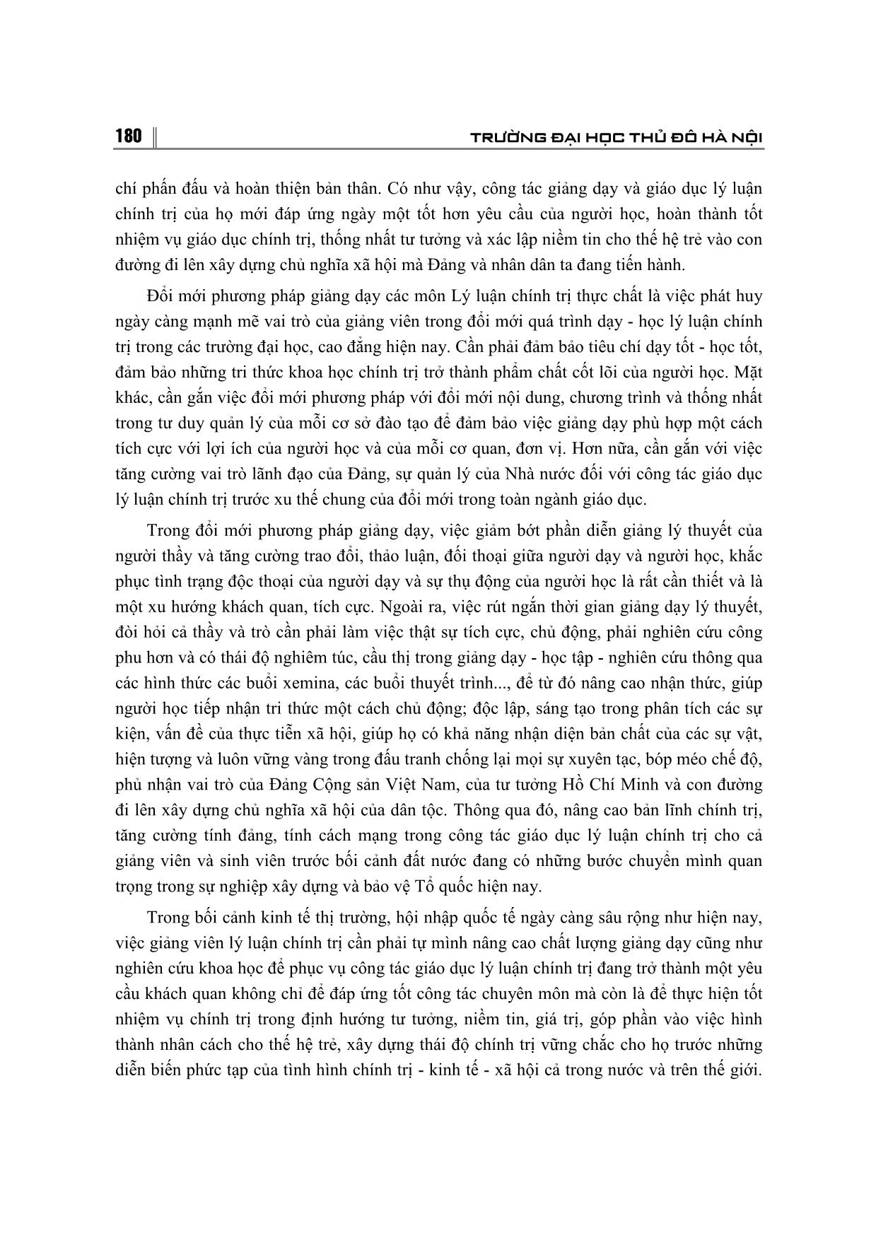 Đổi mới giảng dạy các môn lý luận chính trị ở các trường đại học, cao đẳng trong bối cảnh hội nhập quốc tế trang 6