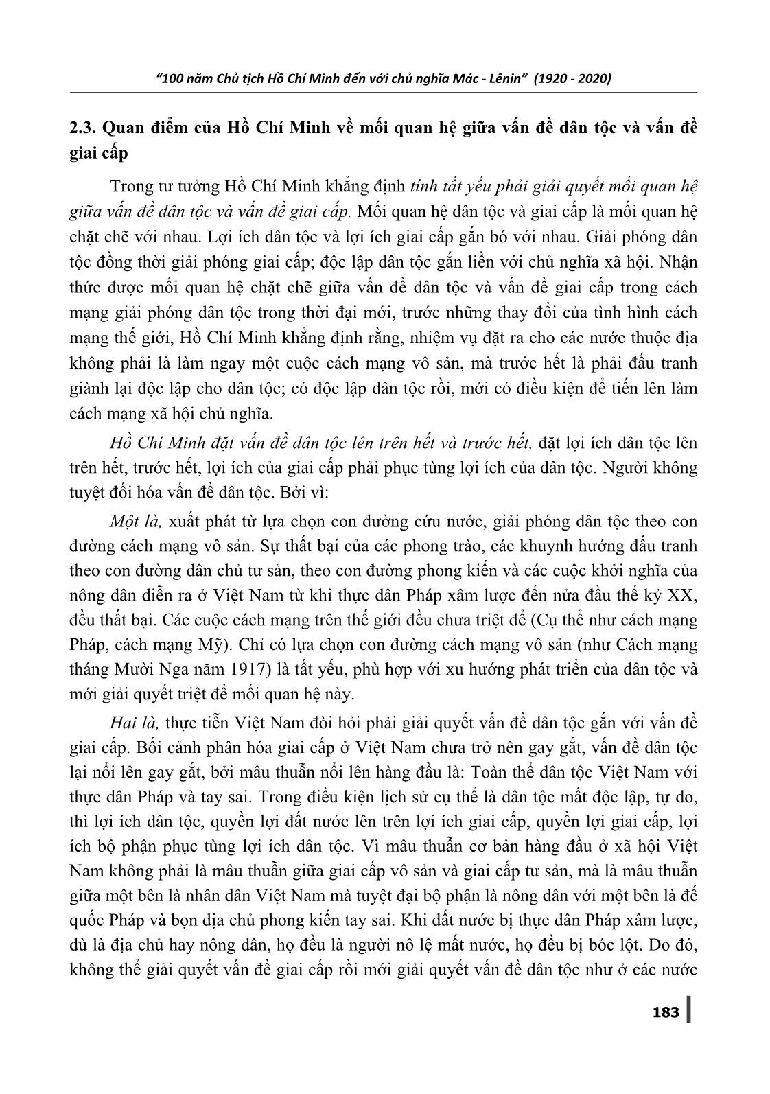 Hồ Chí Minh vận dụng, bổ sung và phát triển lý luận Mác-Lênin về mối quan hệ giữa vấn đề dân tộc và vấn đề giai cấp ở thuộc địa trong cách mạng giải phóng dân tộc trang 4