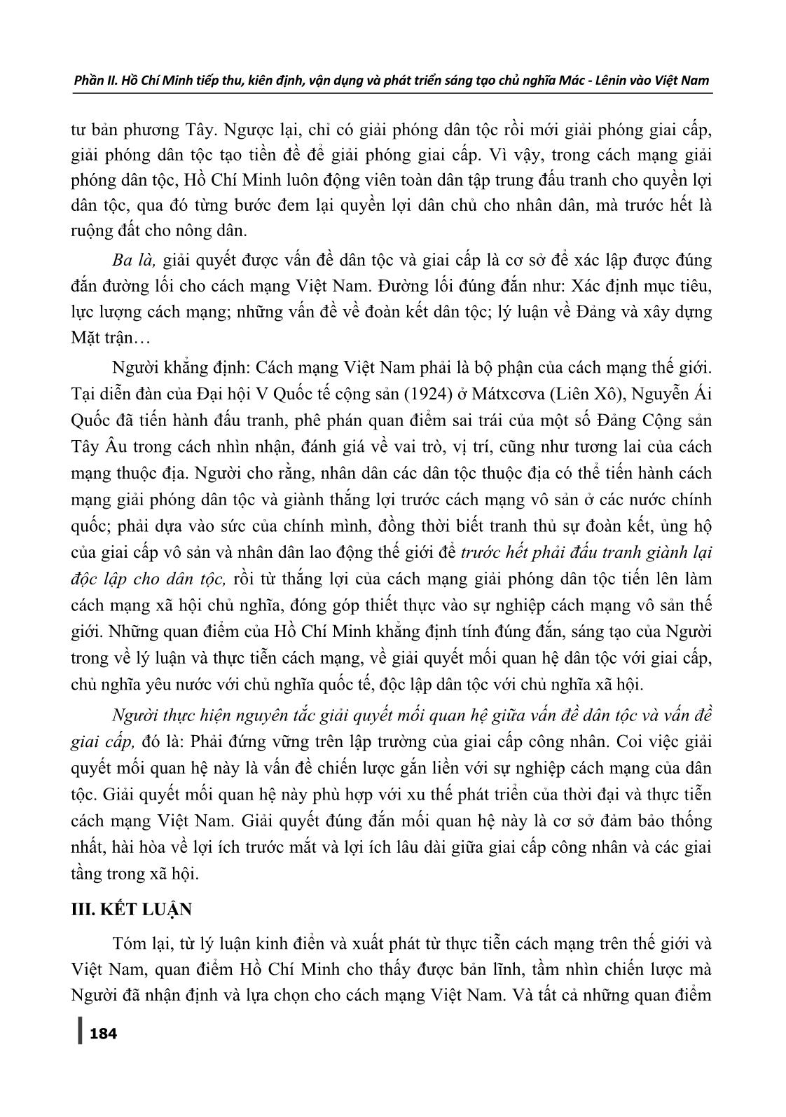 Hồ Chí Minh vận dụng, bổ sung và phát triển lý luận Mác-Lênin về mối quan hệ giữa vấn đề dân tộc và vấn đề giai cấp ở thuộc địa trong cách mạng giải phóng dân tộc trang 5