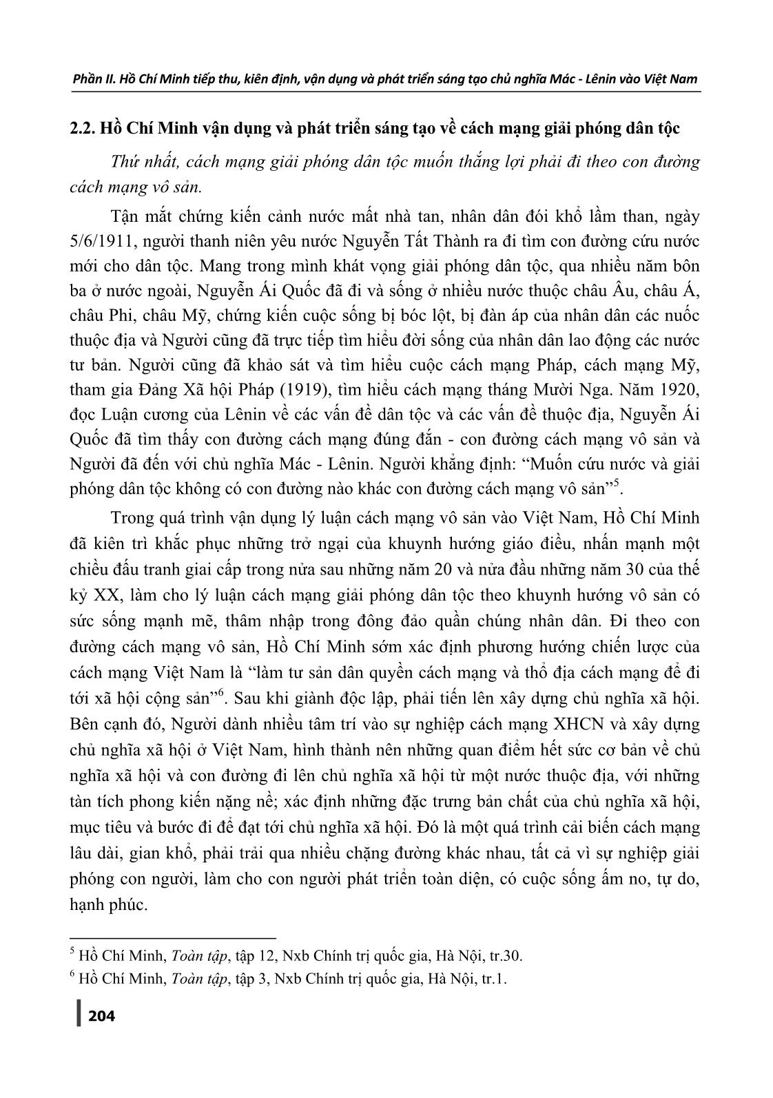 Hồ Chí Minh vận dụng, phát triển sáng tạo chủ nghĩa Mác-Lênin về vần đề dân tộc và cách mạng giải phóng dân tộc vào thực tiễn cách mạng Việt Nam trang 4