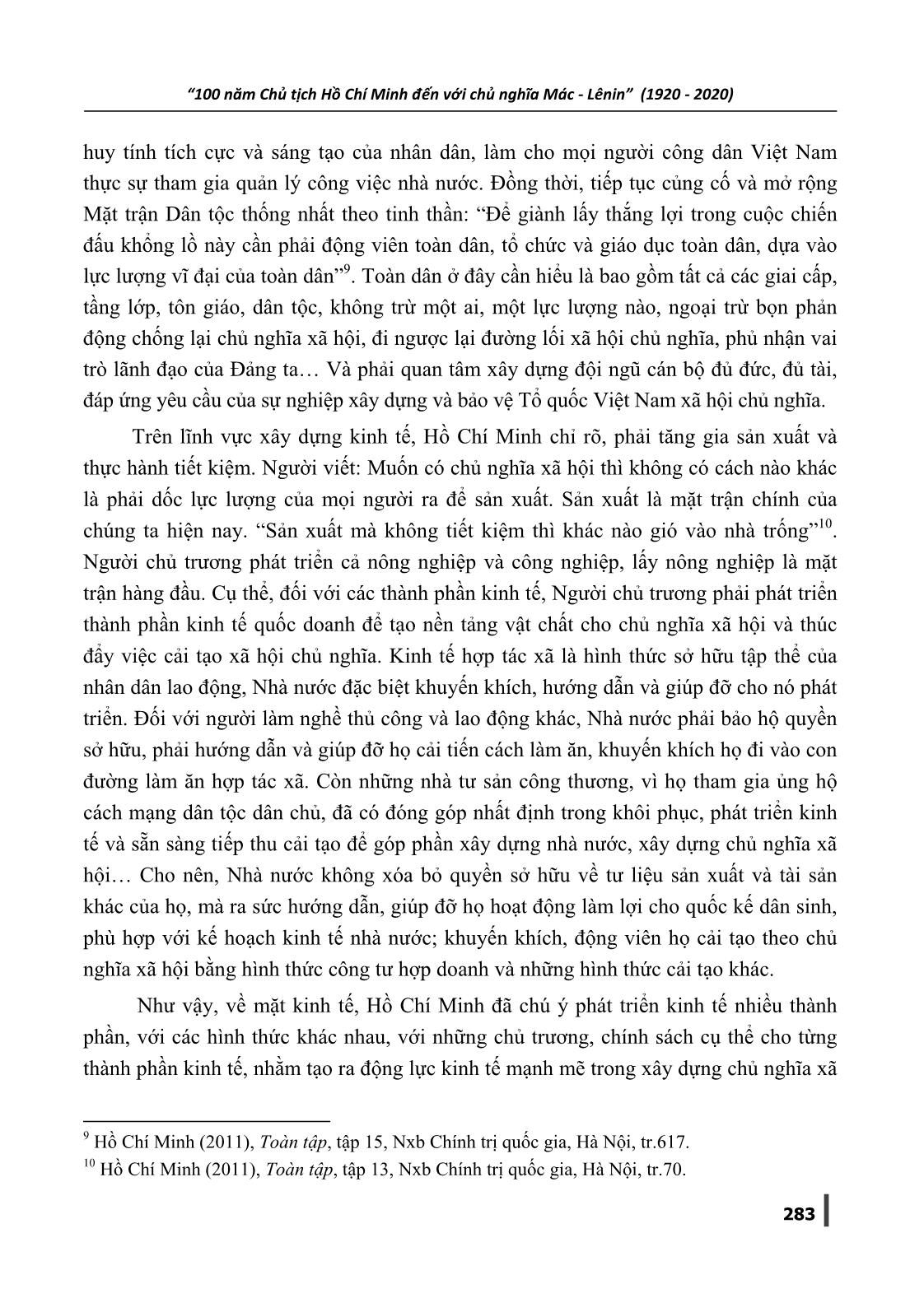 Hồ Chí Minh vận dụng sáng tạo quan điểm Chủ nghĩa Mác-Lênin về con đường đi lên chủ nghĩa xã hội vào điều kiện thực tiễn Việt Nam trang 7