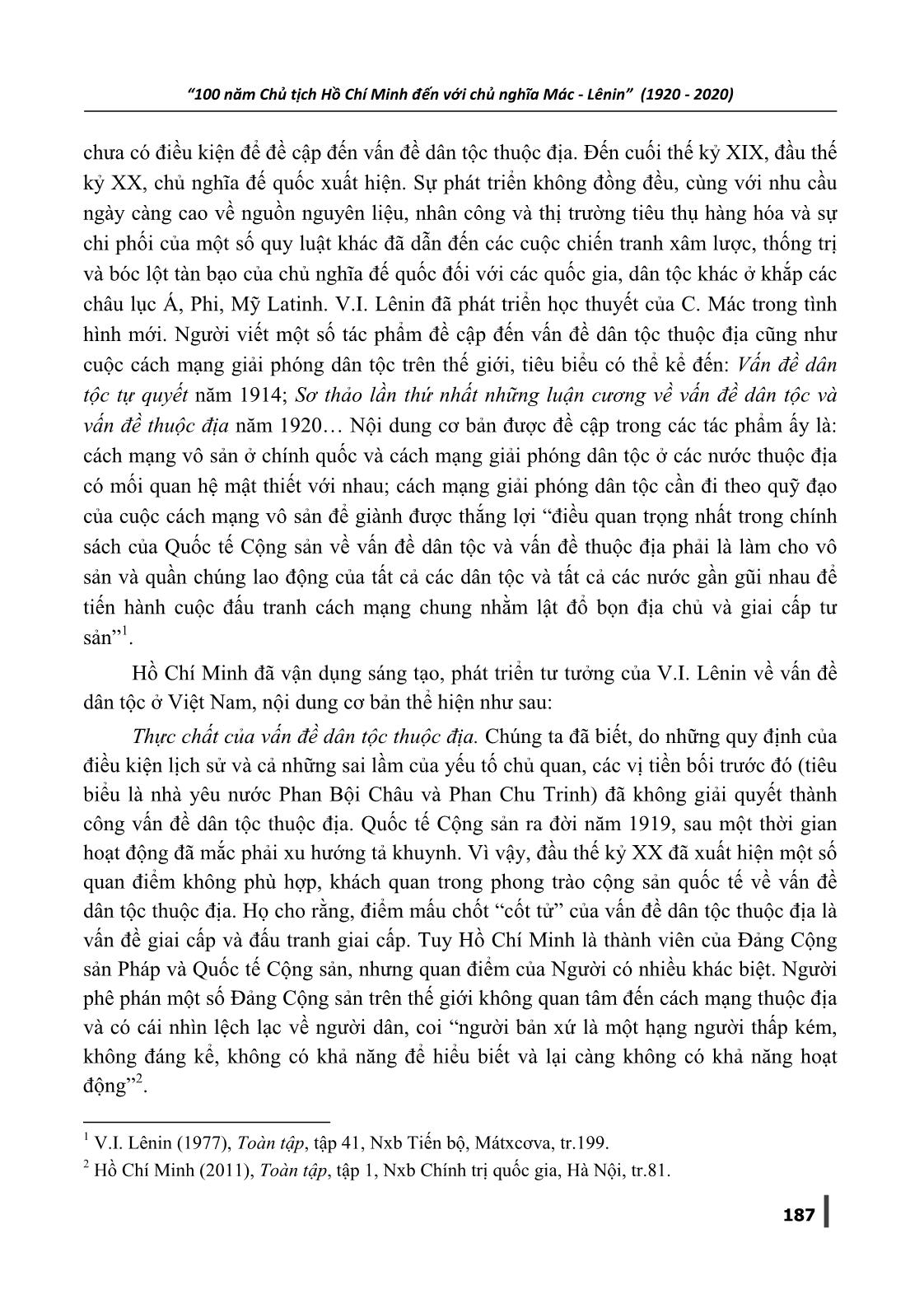 Hồ Chí Minh vận dụng sáng tạo và phát triển tư tưởng của V.I. Lênin về vấn đề dân tộc trang 2