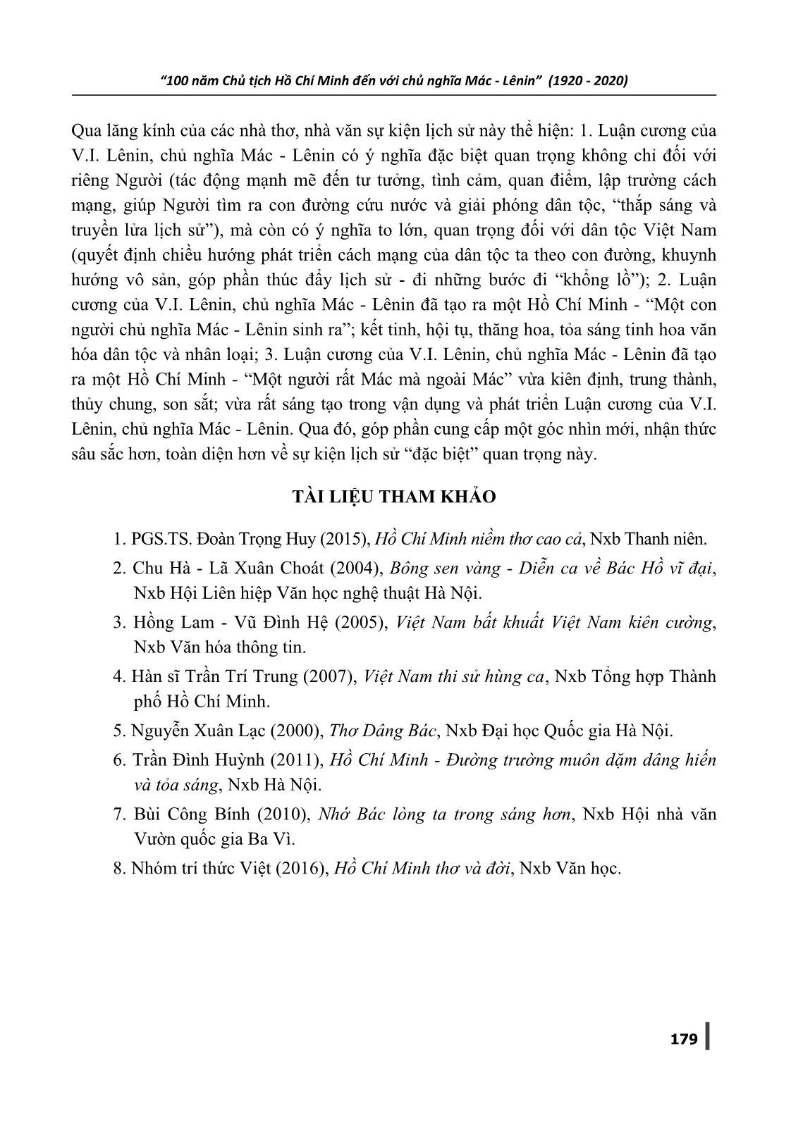 Hồ Chí Minh với luận cương của V.I. Lênin, Chủ nghĩa Mác-Lênin qua lăng kính của các nhà văn, nhà thơ trang 10