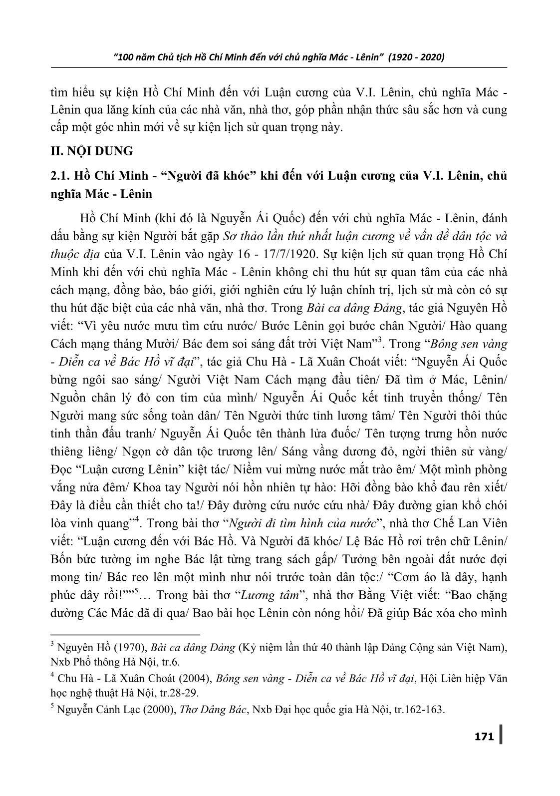 Hồ Chí Minh với luận cương của V.I. Lênin, Chủ nghĩa Mác-Lênin qua lăng kính của các nhà văn, nhà thơ trang 2