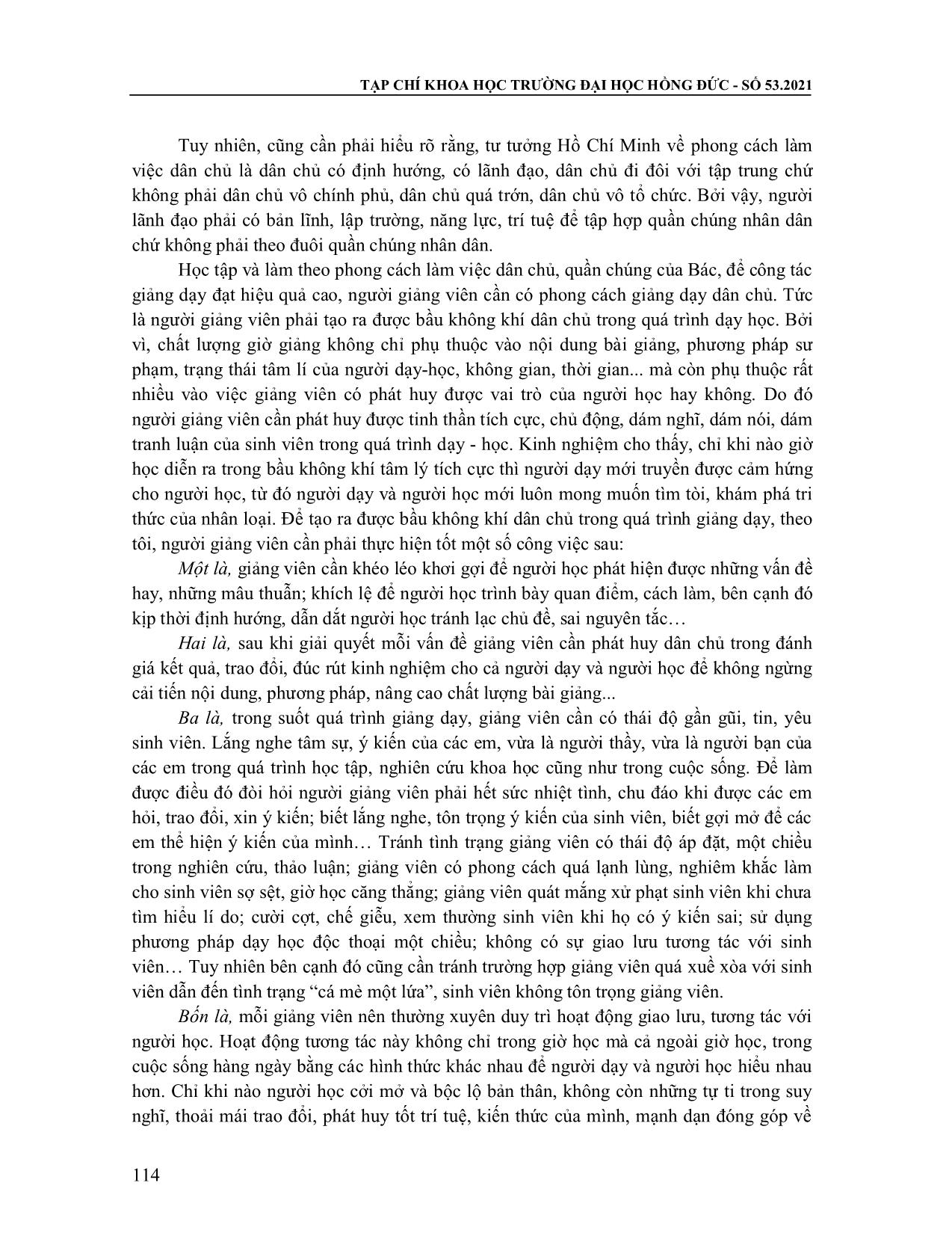 Học tập và làm theo phong cách làm việc Hồ Chí Minh - Nhìn từ góc độ người giảng viên đại học trang 3