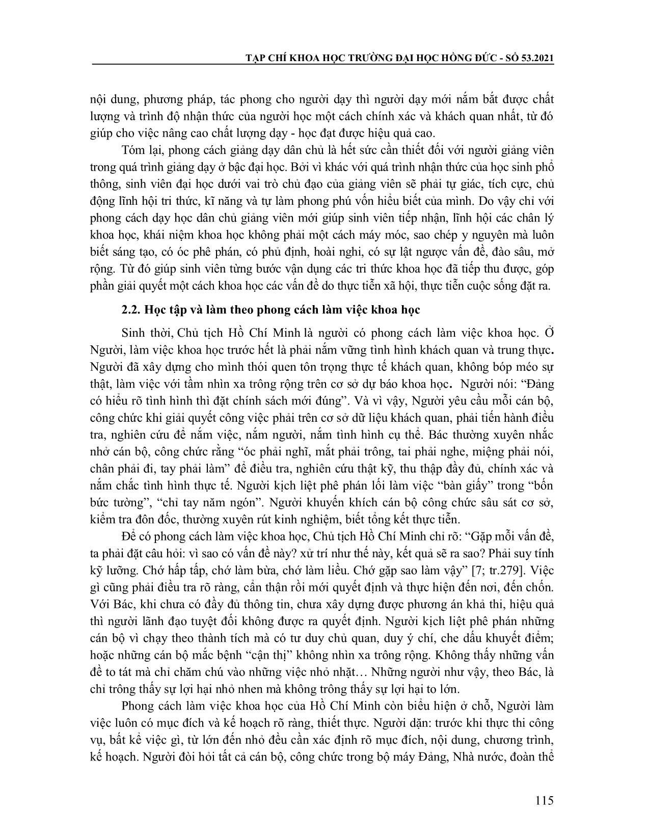 Học tập và làm theo phong cách làm việc Hồ Chí Minh - Nhìn từ góc độ người giảng viên đại học trang 4