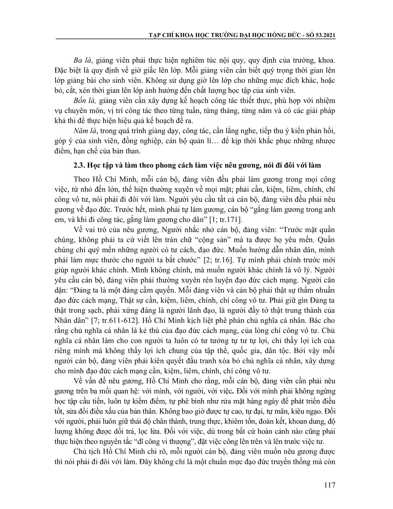 Học tập và làm theo phong cách làm việc Hồ Chí Minh - Nhìn từ góc độ người giảng viên đại học trang 6