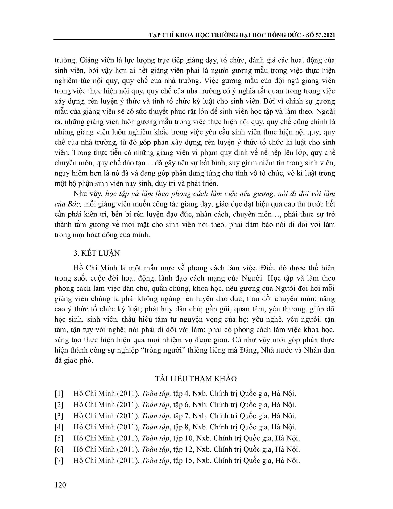 Học tập và làm theo phong cách làm việc Hồ Chí Minh - Nhìn từ góc độ người giảng viên đại học trang 9