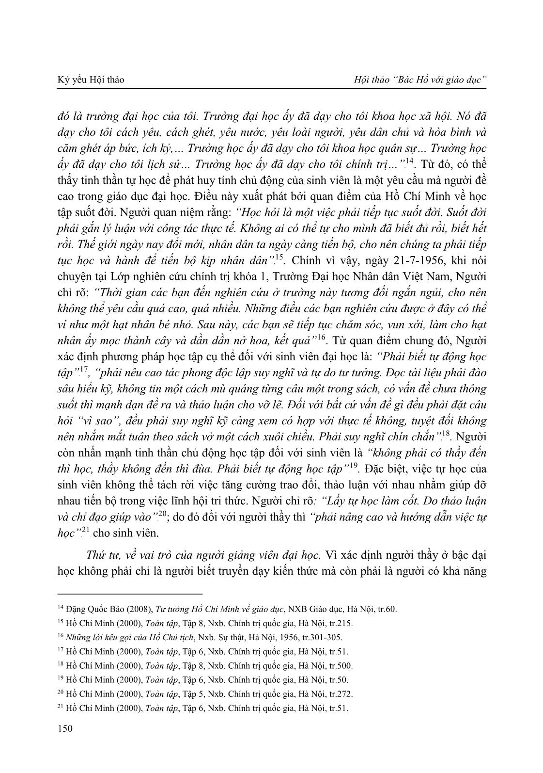 Một số quan điểm của Hồ Chí Minh về giáo dục đại học và vận dụng trong việc đổi mới giáo dục đại học hiện nay trang 6