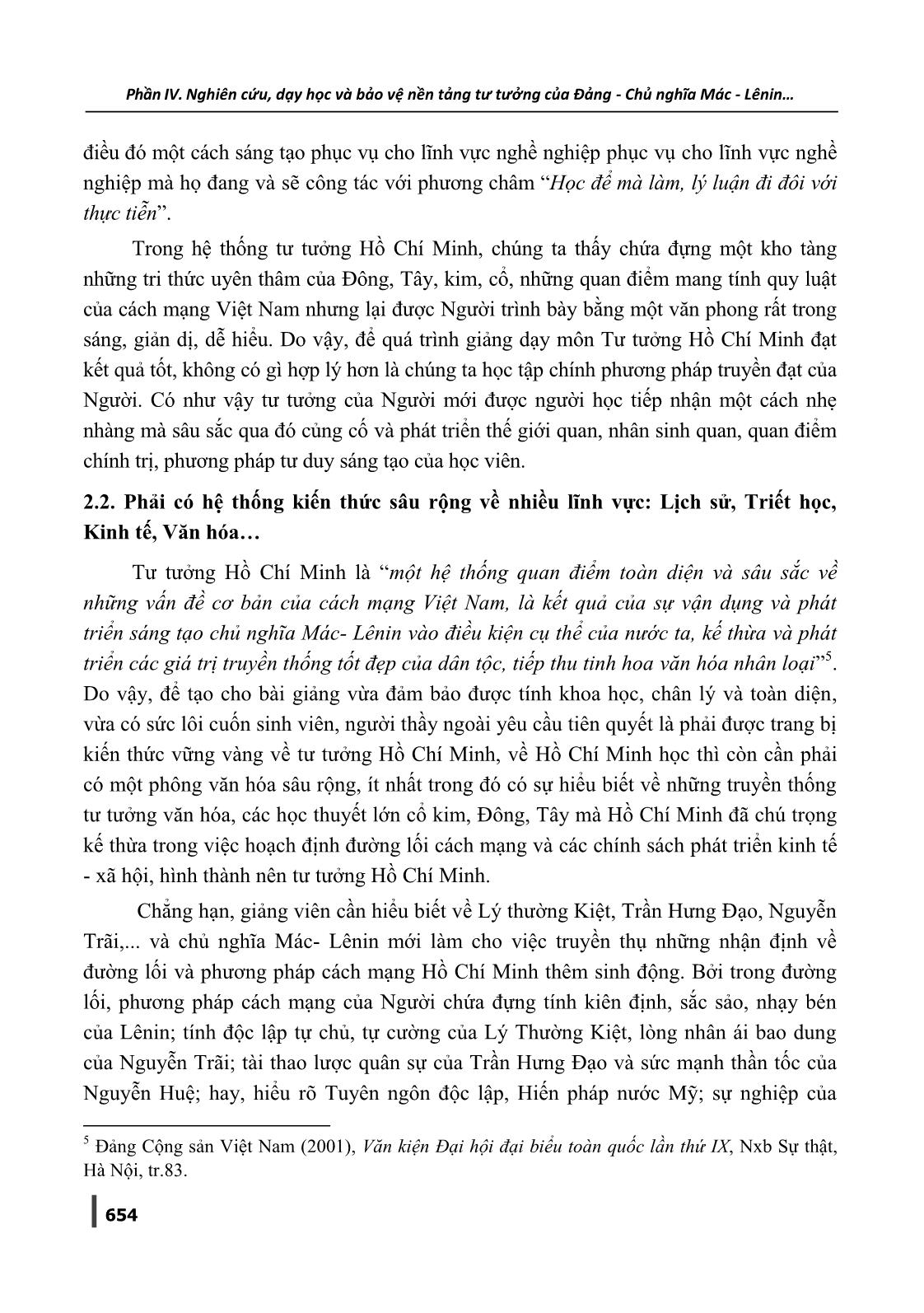 Nâng cao chất lượng giảng dạy môn Tư tưởng Hồ Chí Minh trong các trường đại học ở nước ta hiện nay trang 4