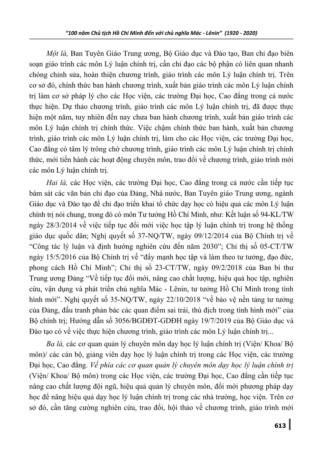 Nghiên cứu, tìm hiểu và đề xuất giải pháp góp phần nâng cao hiệu quả thực hiện chương trình, giáo trình mới môn Tư tưởng Hồ Chí Minh trang 9