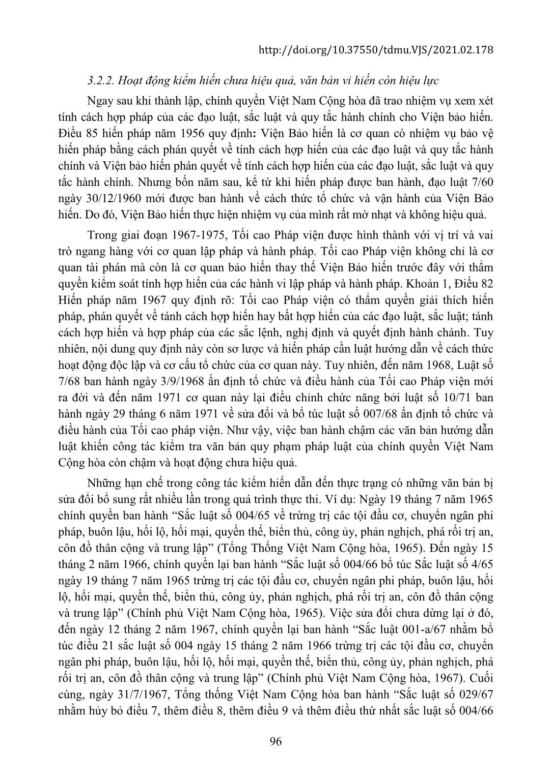 Những hạn chế trong xây dựng văn bản quy phạm pháp luật của chính quyền Việt Nam Cộng hòa (1955-1975) trang 6