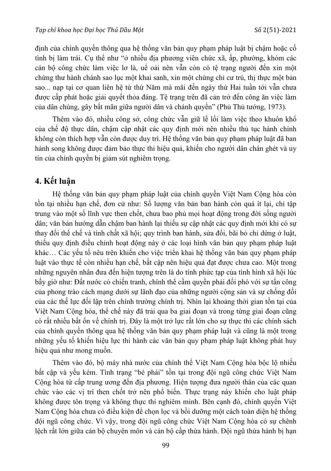 Những hạn chế trong xây dựng văn bản quy phạm pháp luật của chính quyền Việt Nam Cộng hòa (1955-1975) trang 9