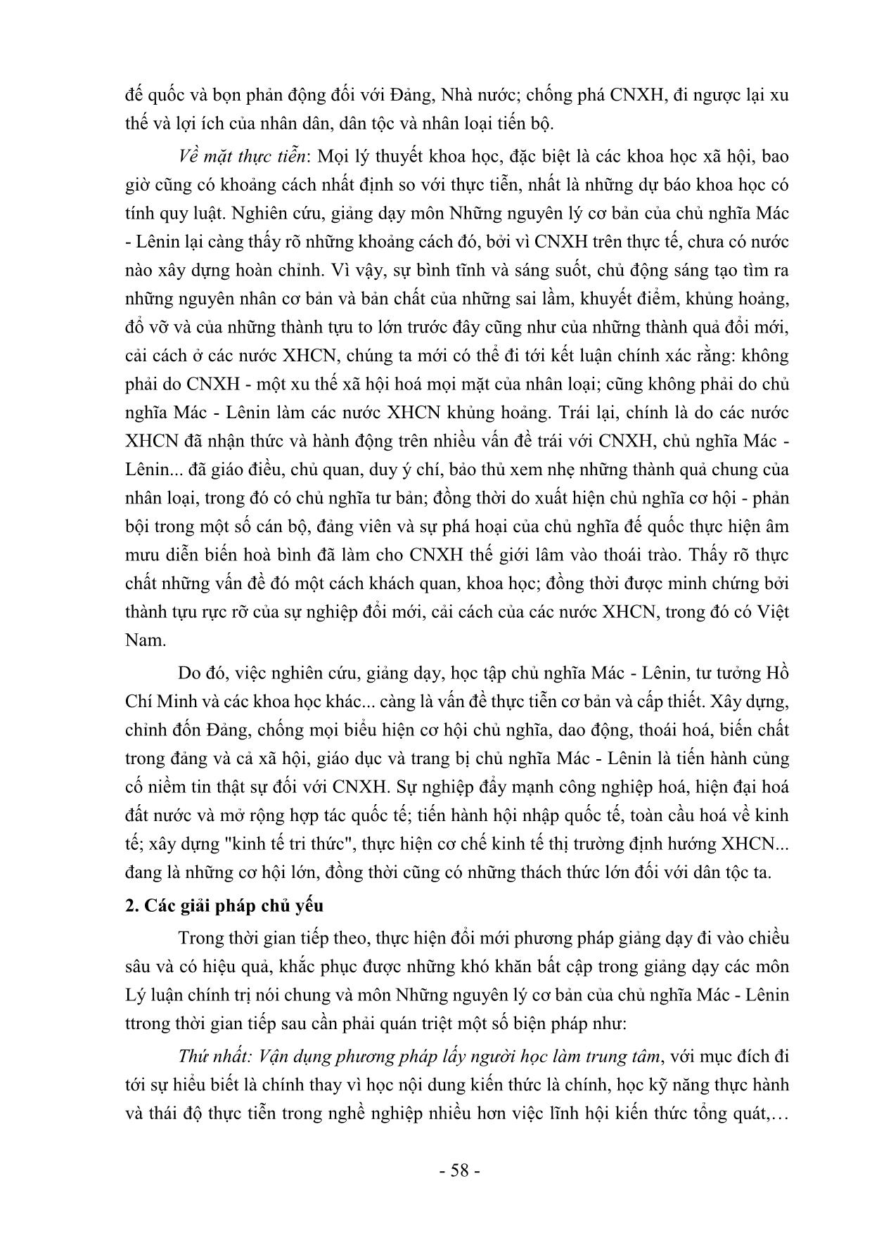 Những khó khăn, bất cập khi giảng dạy môn Những nguyên lý cơ bản của Chủ nghĩa Mác-Lênin trang 4