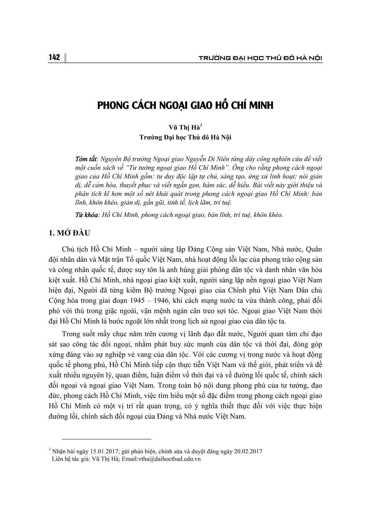 Phong cách ngoại giao Hồ Chí Minh trang 1