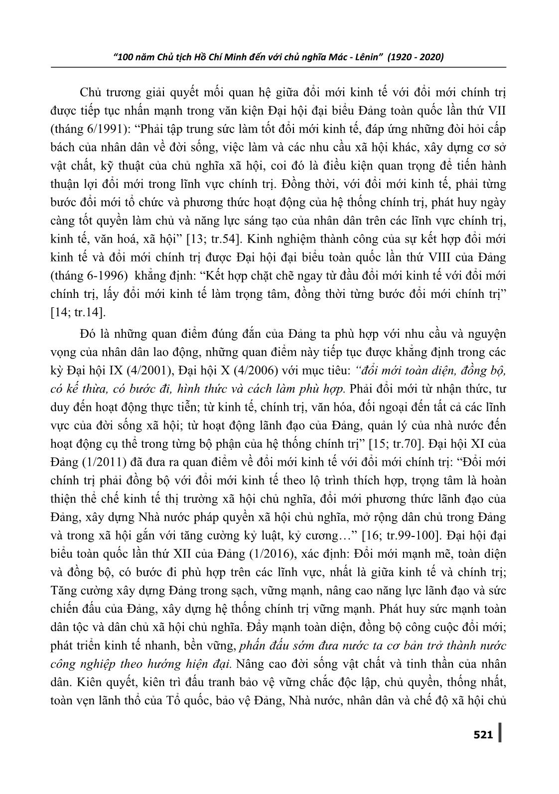 Quan điểm của Chủ nghĩa Mác-Lênin về mối quan hệ giữa kinh tế và chính trị và sự vận dụng của Đảng Cộng sản Việt Nam trong thời kỳ đổi mới đất nước trang 8