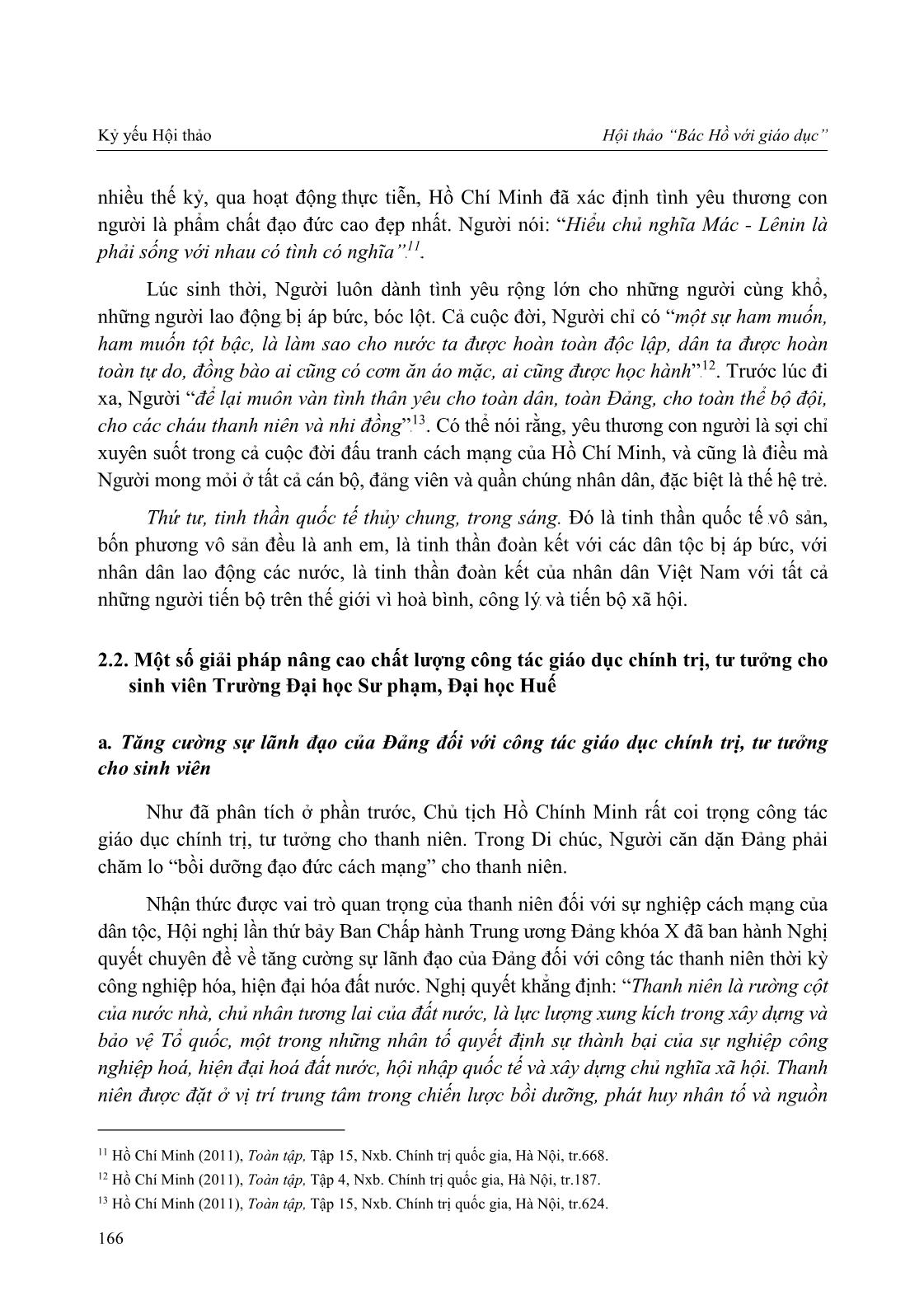Quan điểm của Chủ tịch Hồ Chí Minh về giáo dục chính trị tư tưởng cho thanh niên và giải pháp nâng cao chất lượng giáo dục chính trị, tư tưởng cho sinh viên tại trường Đại học Sư phạm, Đại học Huế trang 4