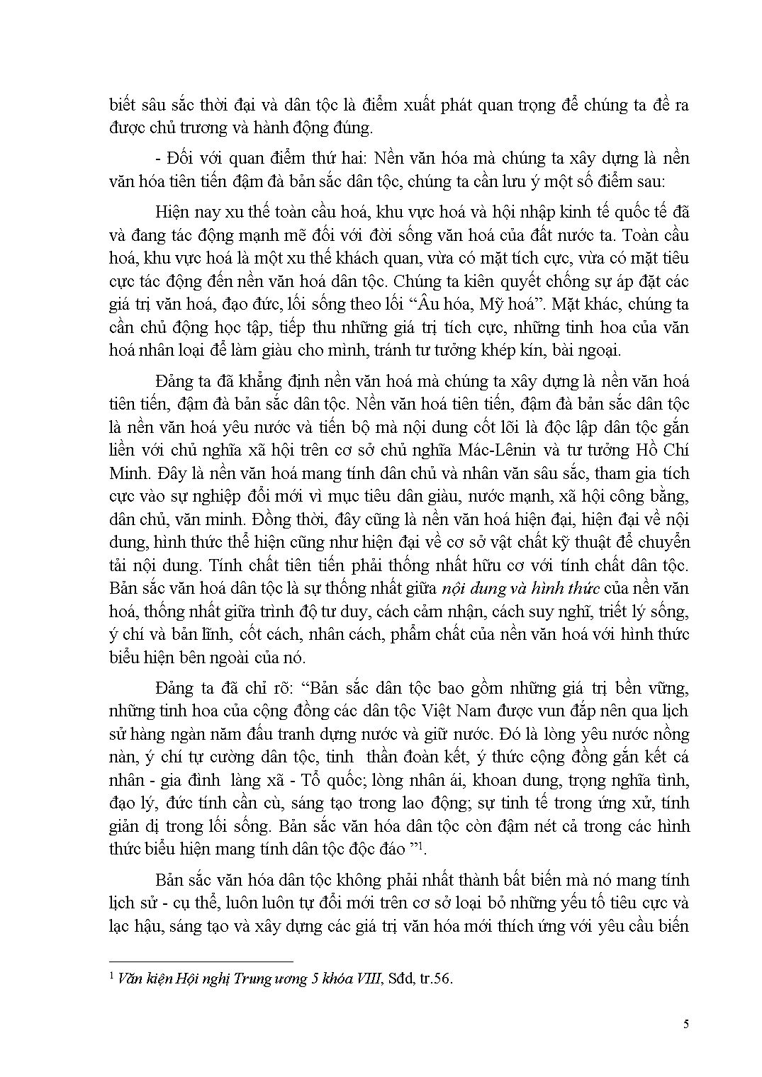 Quan điểm của Đảng, nhà nước về phát triển văn hoá, xây dựng con người trong giai đoạn mới trang 5