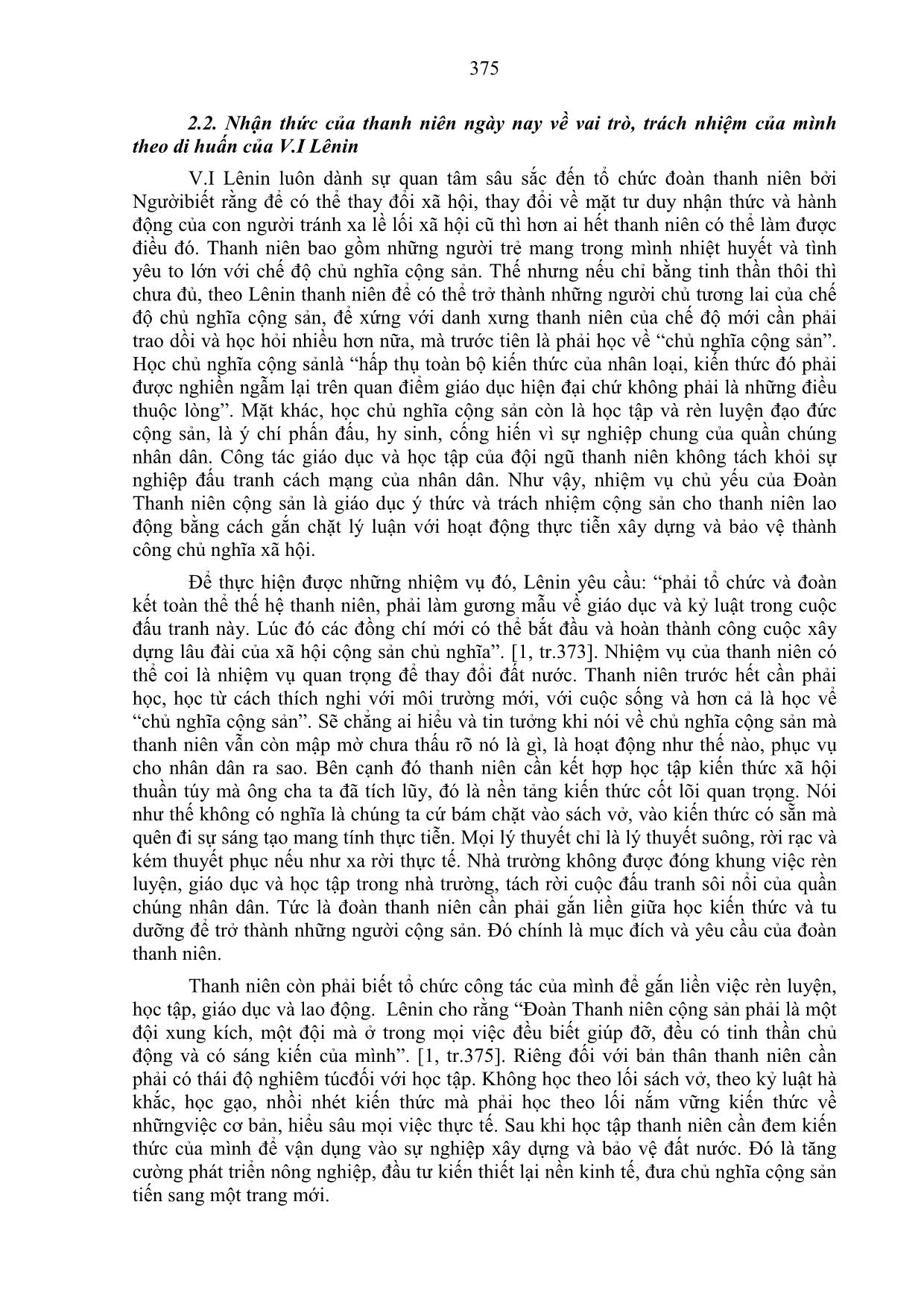 Quan điểm của V.I. Lênin về nhiệm vụ của đoàn thanh niên trong công cuộc xây dựng chủ nghĩa xã hội trang 3