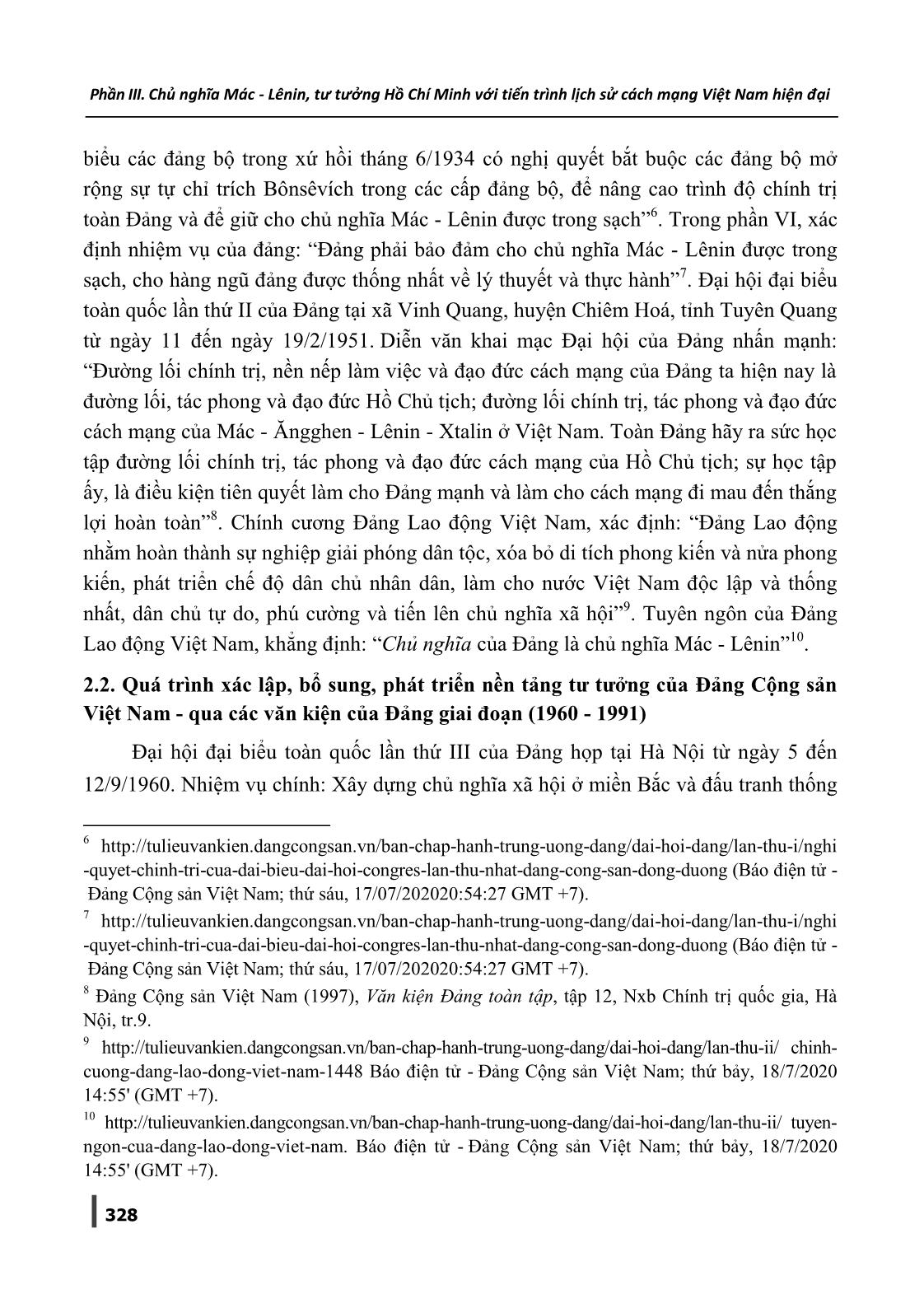 Quá trình kiến tạo, xác lập, bổ sung, phát triển nền tảng tư tưởng của Đảng - Qua các văn kiện đại hội Đảng Cộng sản Việt Nam trang 4
