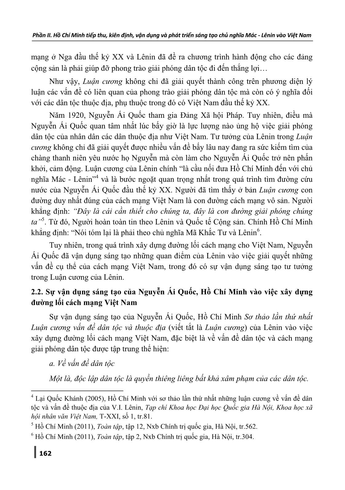 Sơ thảo lần thứ nhất luận cương về vấn đề dân tộc và thuộc địa của V.I. Lênin và sự vận dụng sáng tạo của Hồ Chí Minh vào xây dựng đường lối cách mạng Việt Nam trang 3