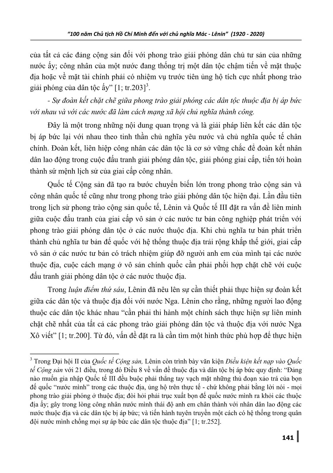 Sơ thảo lần thứ nhất những luận cương về vấn đề dân tộc và vấn đề thuộc địa của V.I. Lênin đối với sự hình thành con đường cách mạng của Nguyễn Ái Quốc trang 4